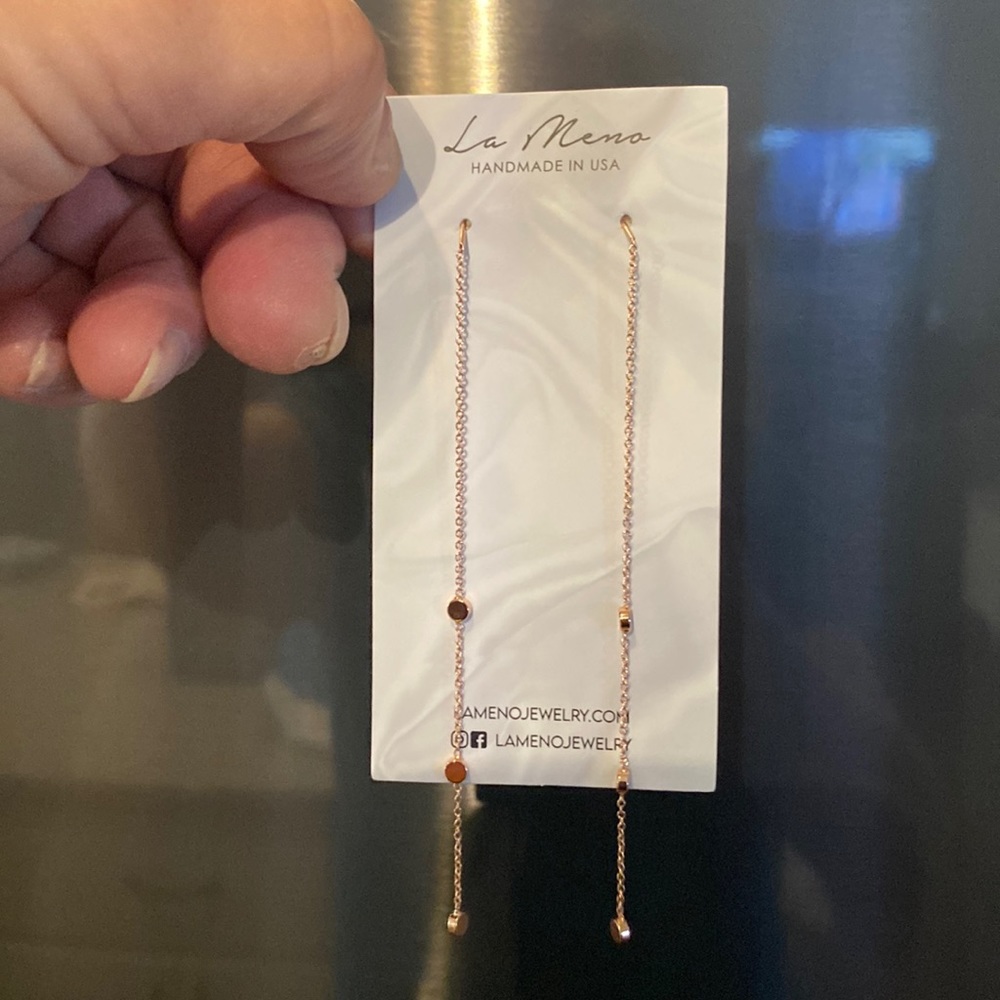 La Meno rose gold plated brass earrings